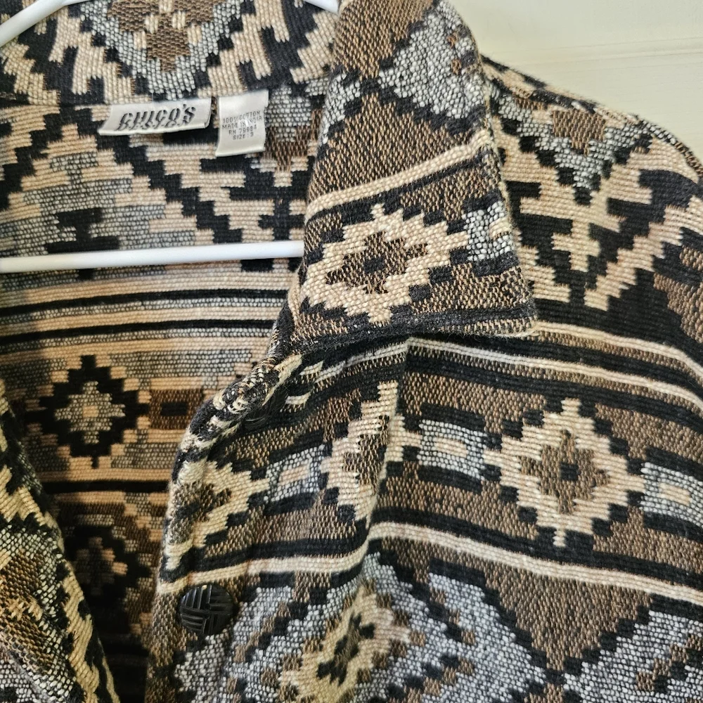 Chico's Vintage Southwestern Tapestry Button Down Jacket Blazor - Picture 7 of 7